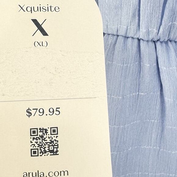 NEW Arula Altar'd State XL Light Blue Babydoll Peplum Top Romantic Princess - Picture 4 of 7